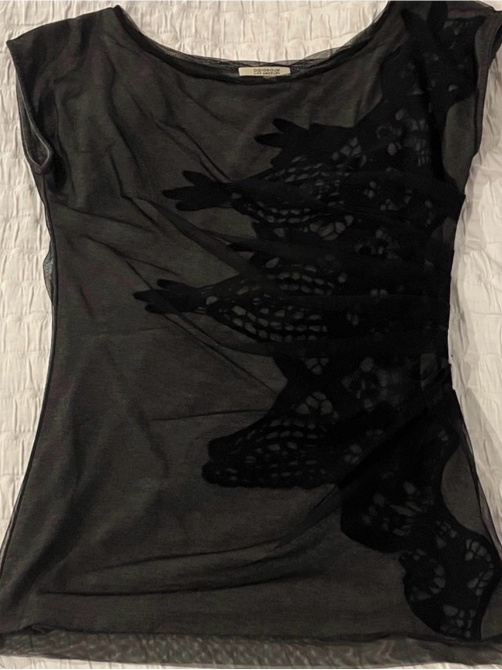 Black Sheer Lace and mesh top